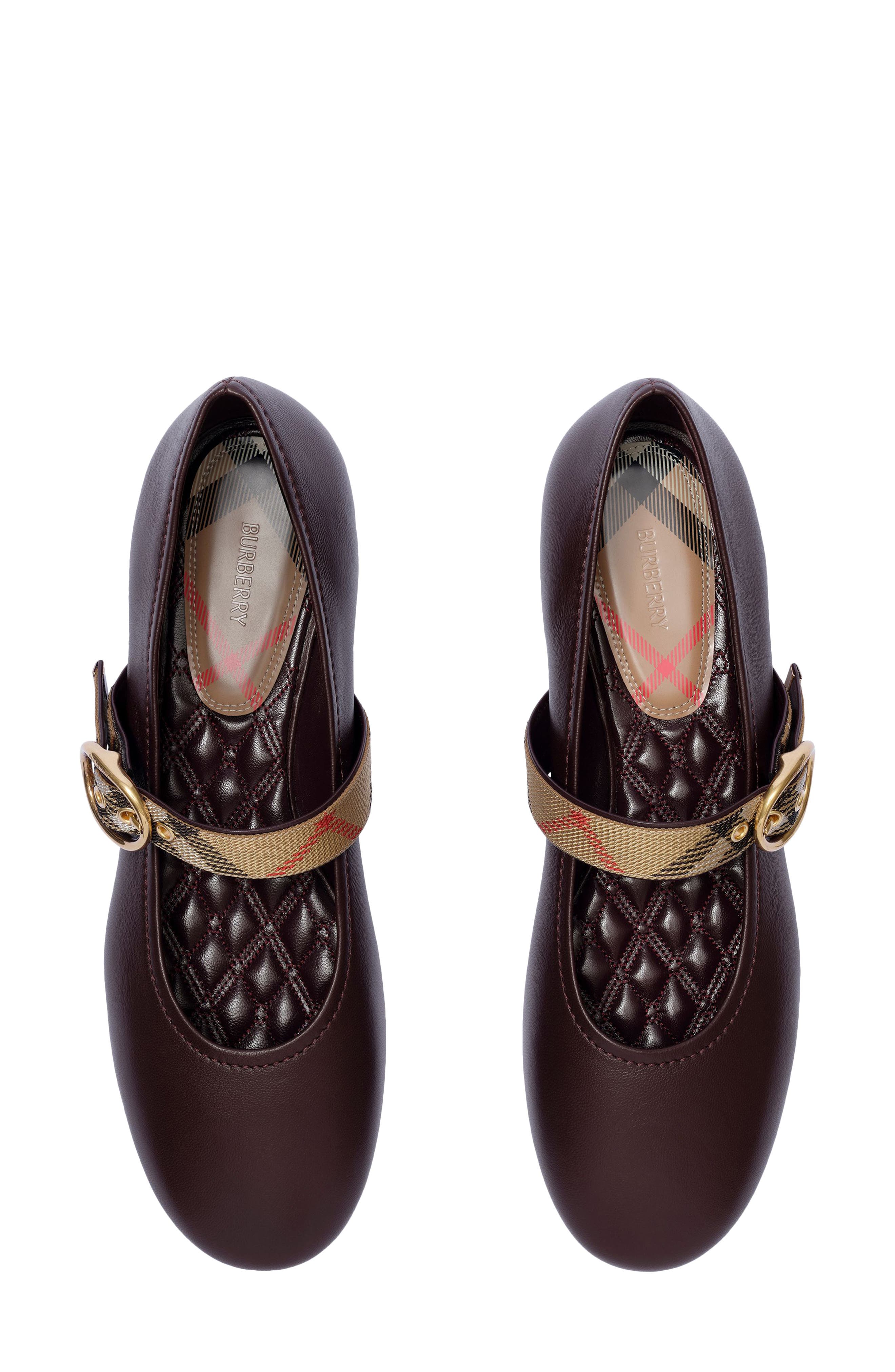 Burberry Robin Mary Jane Ballet Flat, Alternate, color, Vineyard Red