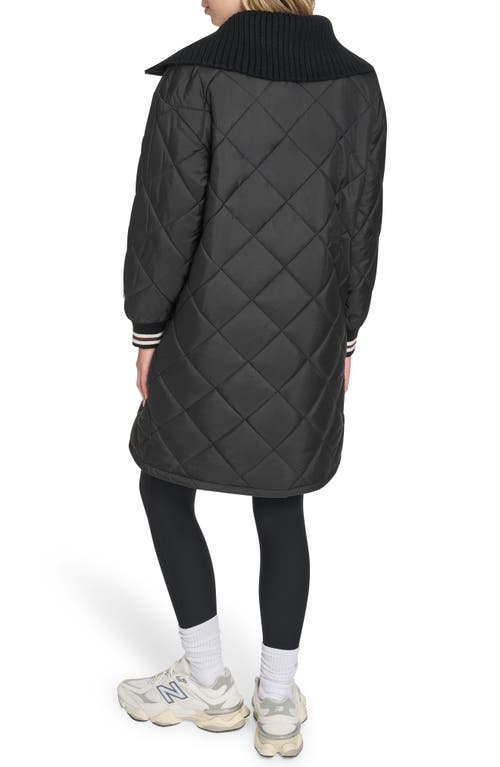 Champion Diamond Quilted Coat In Black