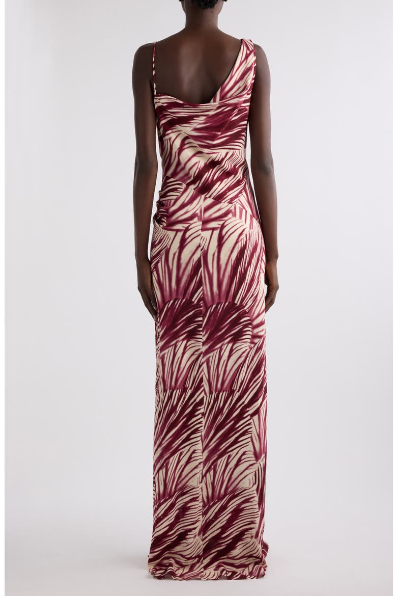 Deyon Mixed Print Maxi Dress, Alternate, color, BURGUNDY