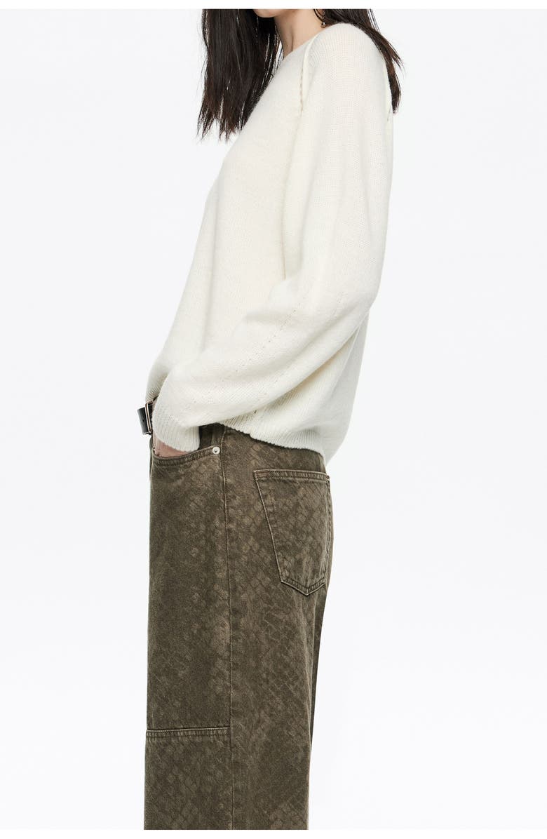 Bimba y Lola Cotton Raglan Sweater, Alternate, color, Ivory