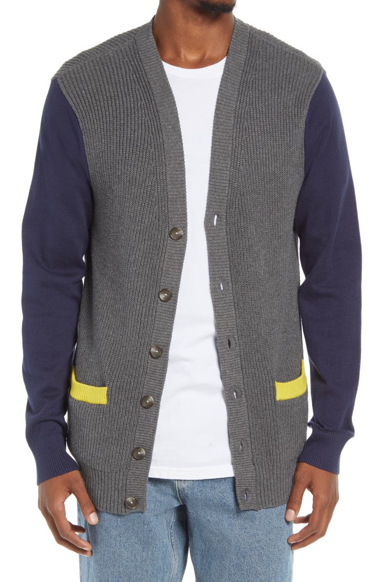BP. Colorblock Varsity Cardigan, Main, color,