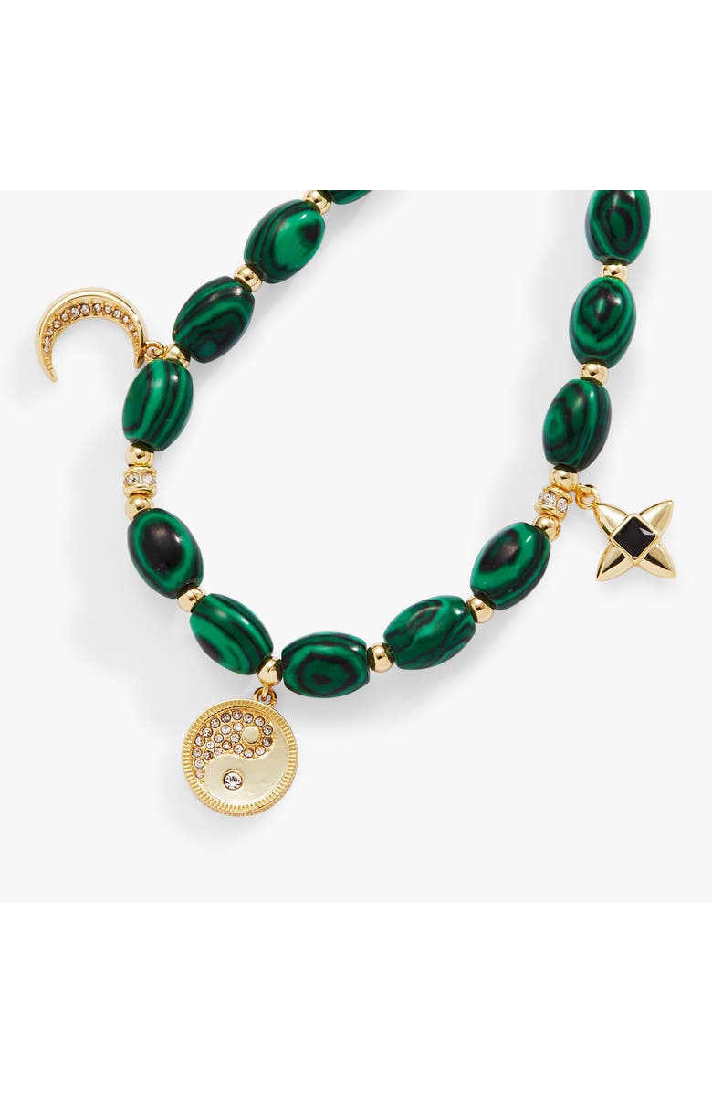 Alex and Ani Beaded Charm Bracelet, Alternate, color, Malachite