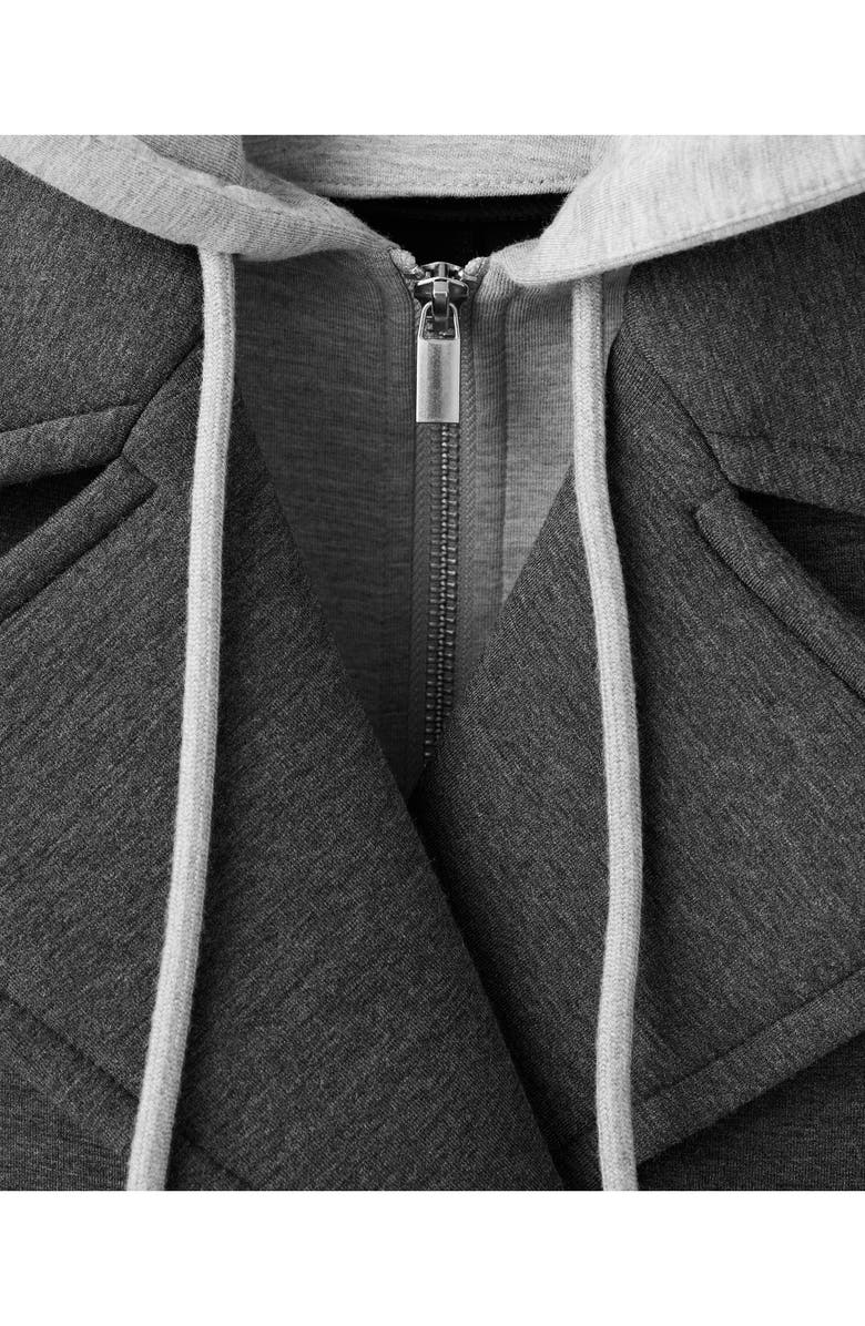 MANGO Layered Hooded Jacket, Alternate, color, Medium Heather Grey