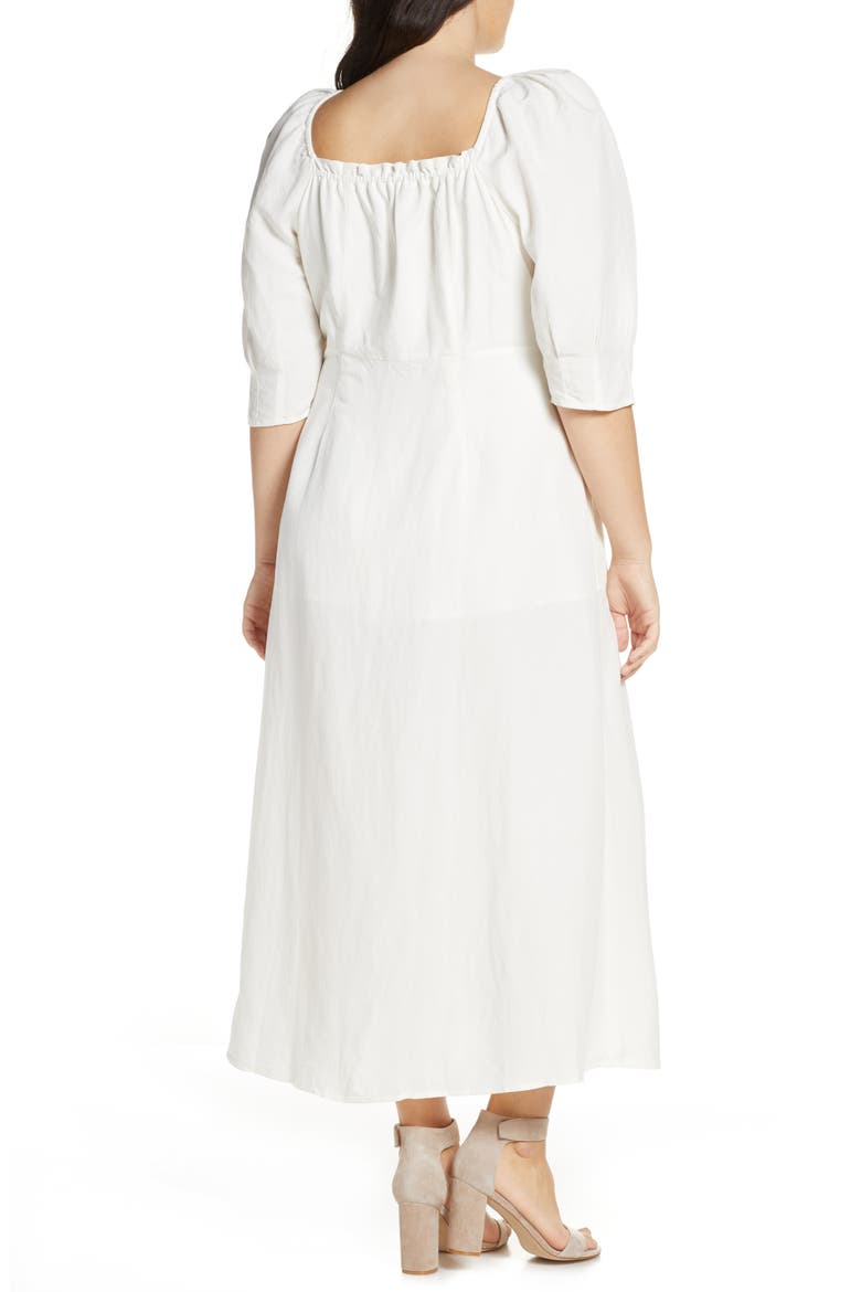 Puff Sleeve Dress (Nordstrom Exclusive), Alternate, color, IVORY