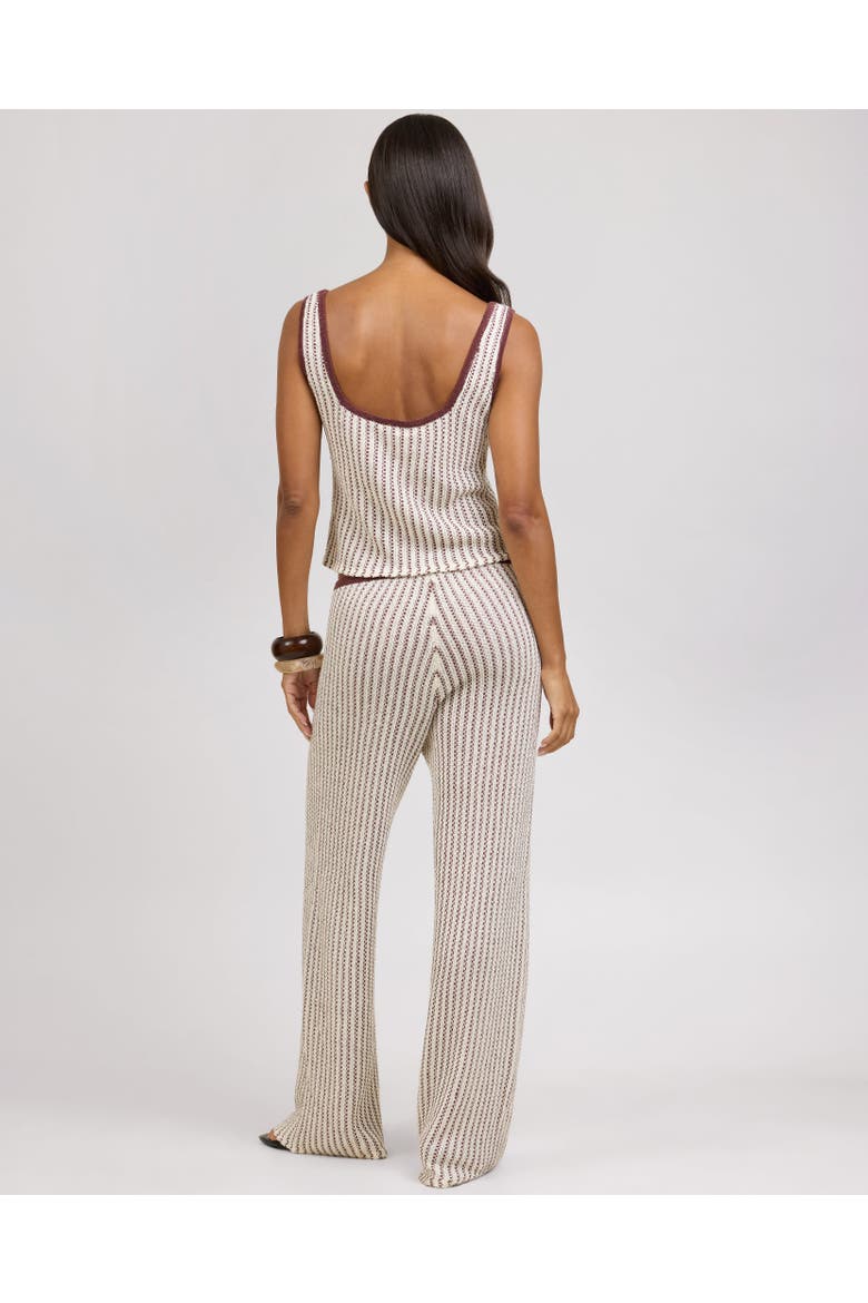 Crochet Knit Square Neck Tank, Alternate, color, Egret/Cacao