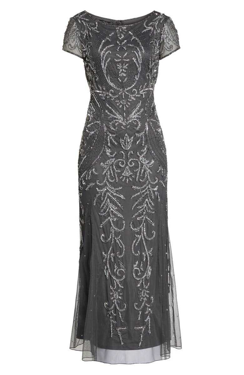 Pisarro Nights Embellished Mesh Gown, Alternate, color, 