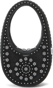 Coperni Mini Swipe Crystal Studded Leather Top Handle Bag