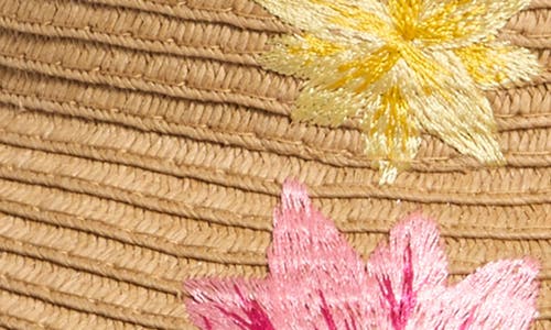 Steve Madden Embroidered Straw Bucket Hat