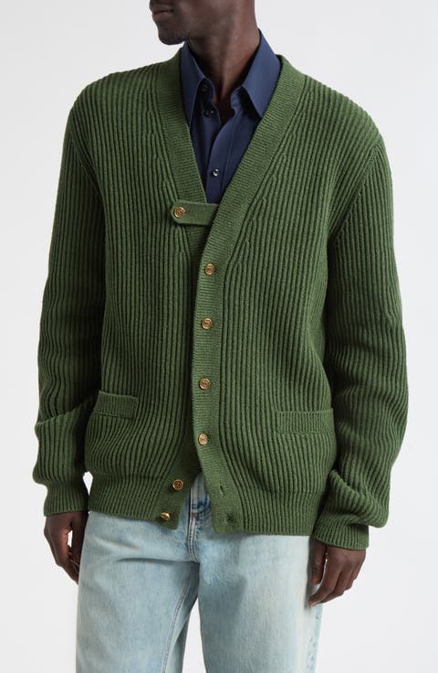 Ribbed Cotton Blend Cardigan