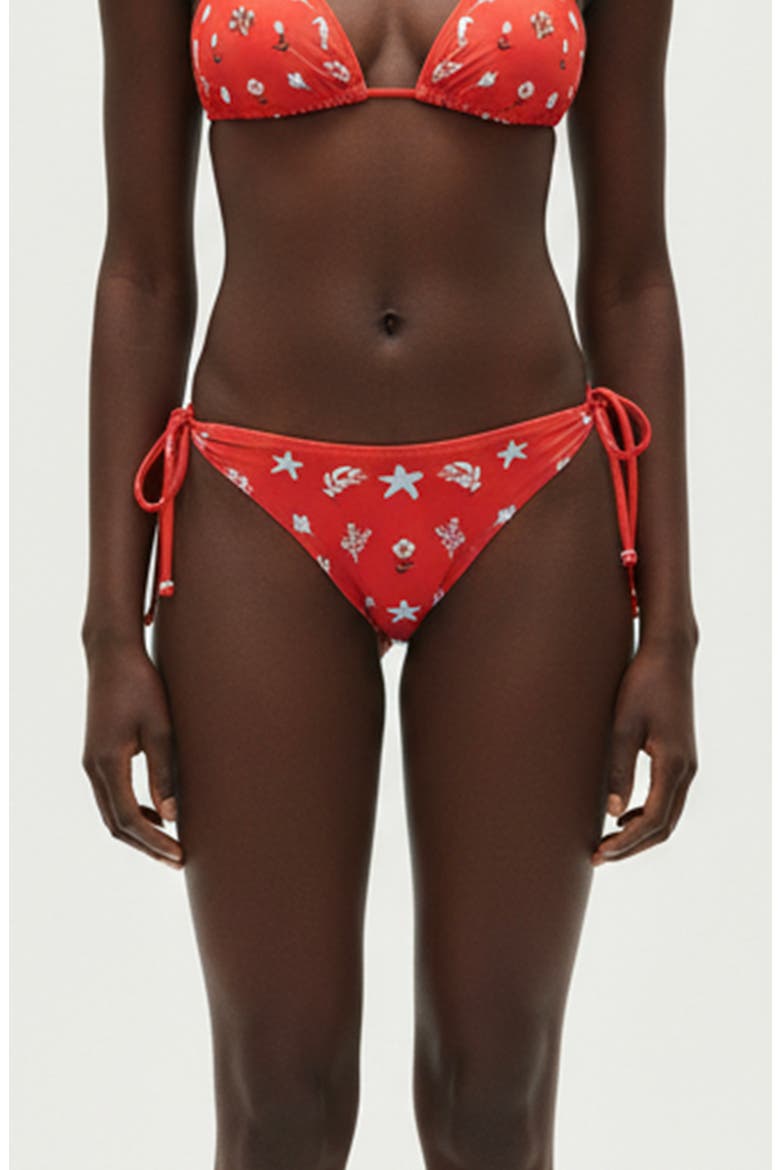 Coral Garden Reversible Tie Side Bottom, Alternate, color, Red