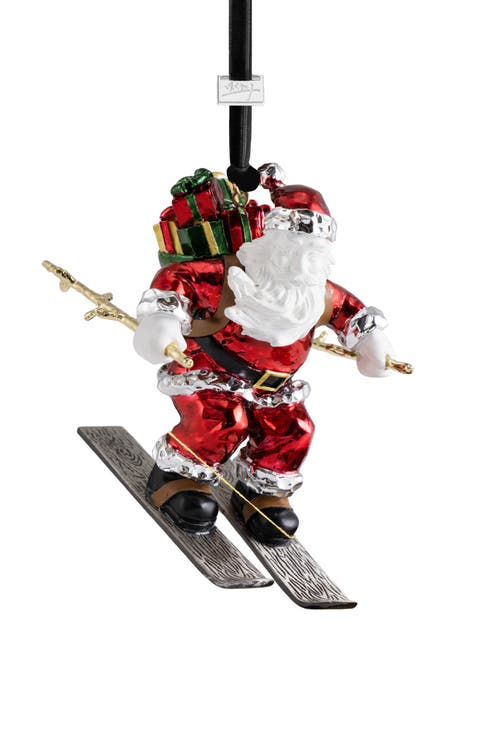 Skiing Santa Ornament