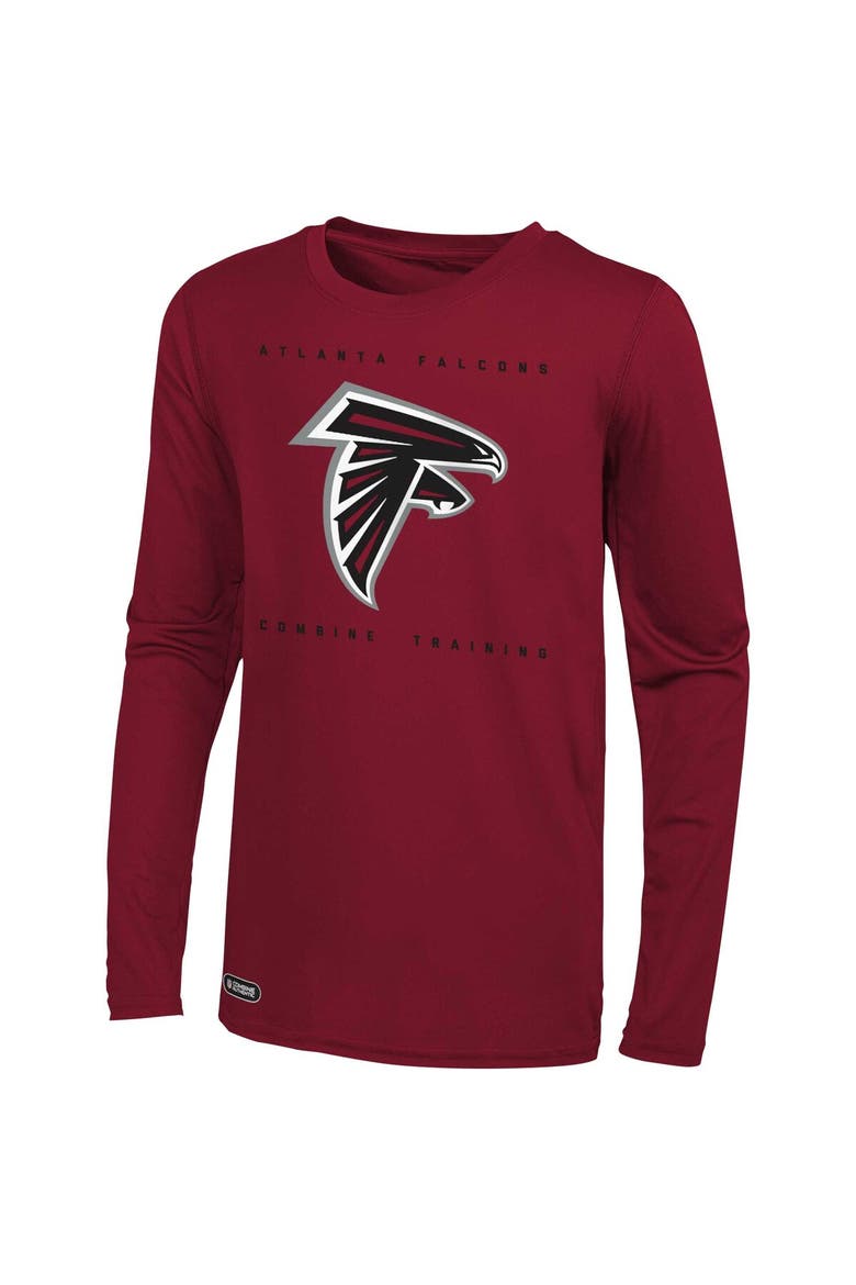Men's Red Atlanta Falcons Side Drill Long Sleeve T-Shirt, Alternate, color, Red