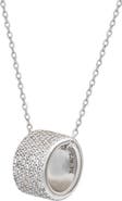 SUZY LEVIAN 14K Rose Gold Plated Sterling Silver Pavé Cubic Zirconia Circle Pendant Necklace