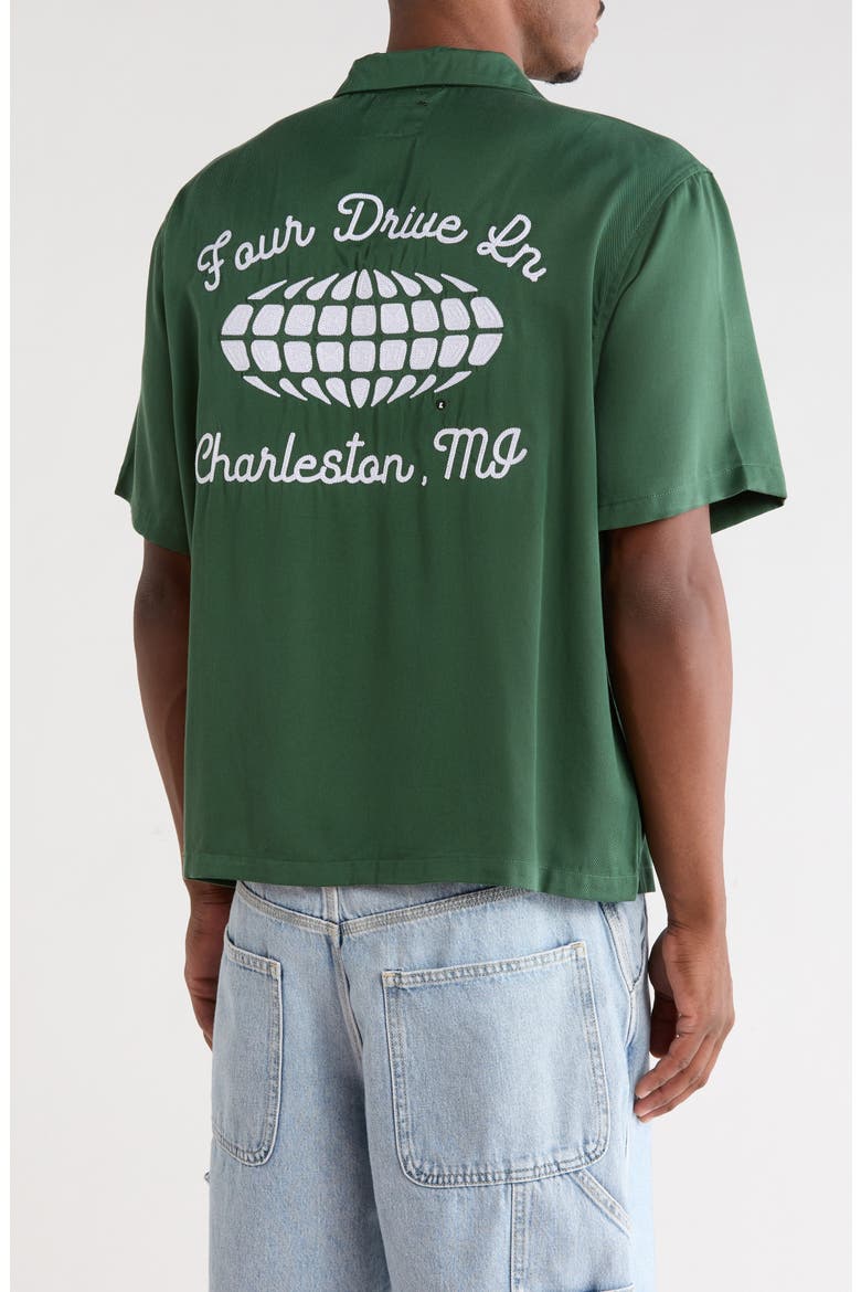 Four Drive Embroidered Camp Shirt, Alternate, color, GREEN