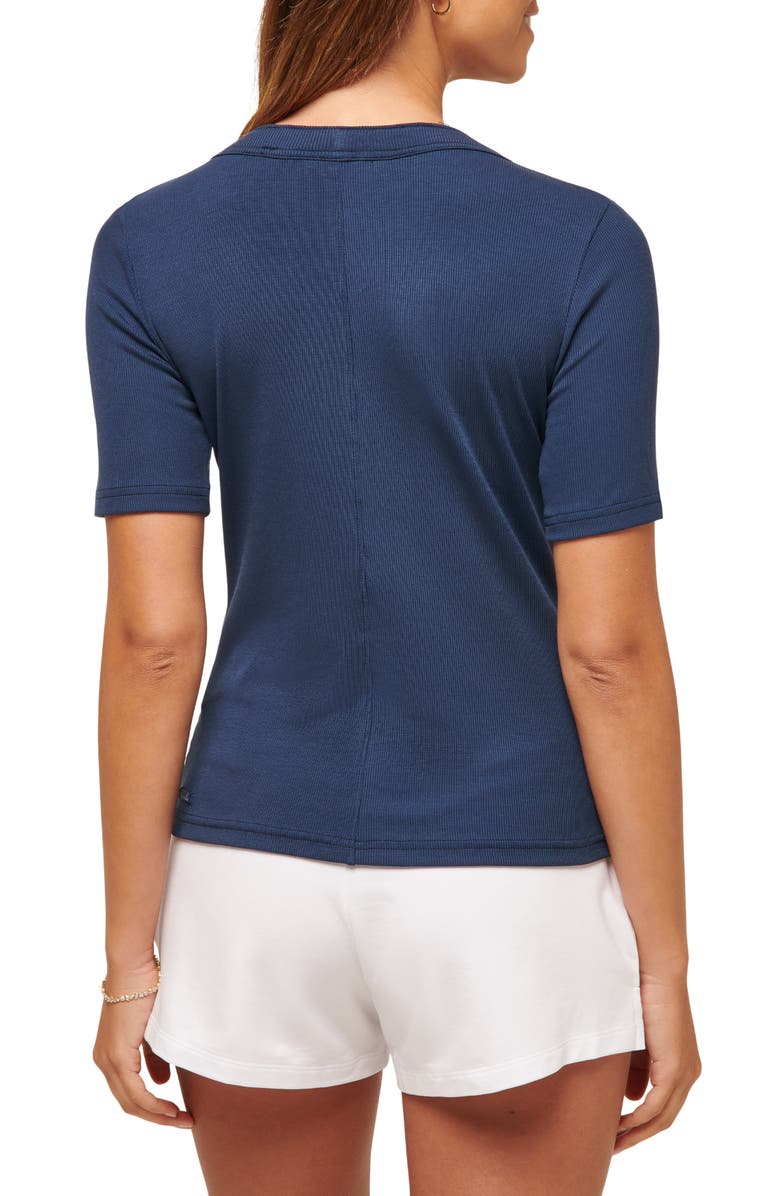 TravisMathew Out Late Rib Short Sleeve Button-Up Knit Top, Alternate, color, 
