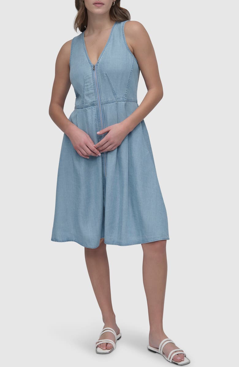 DKNY Sleeveless A-Line Dress, Main, color,