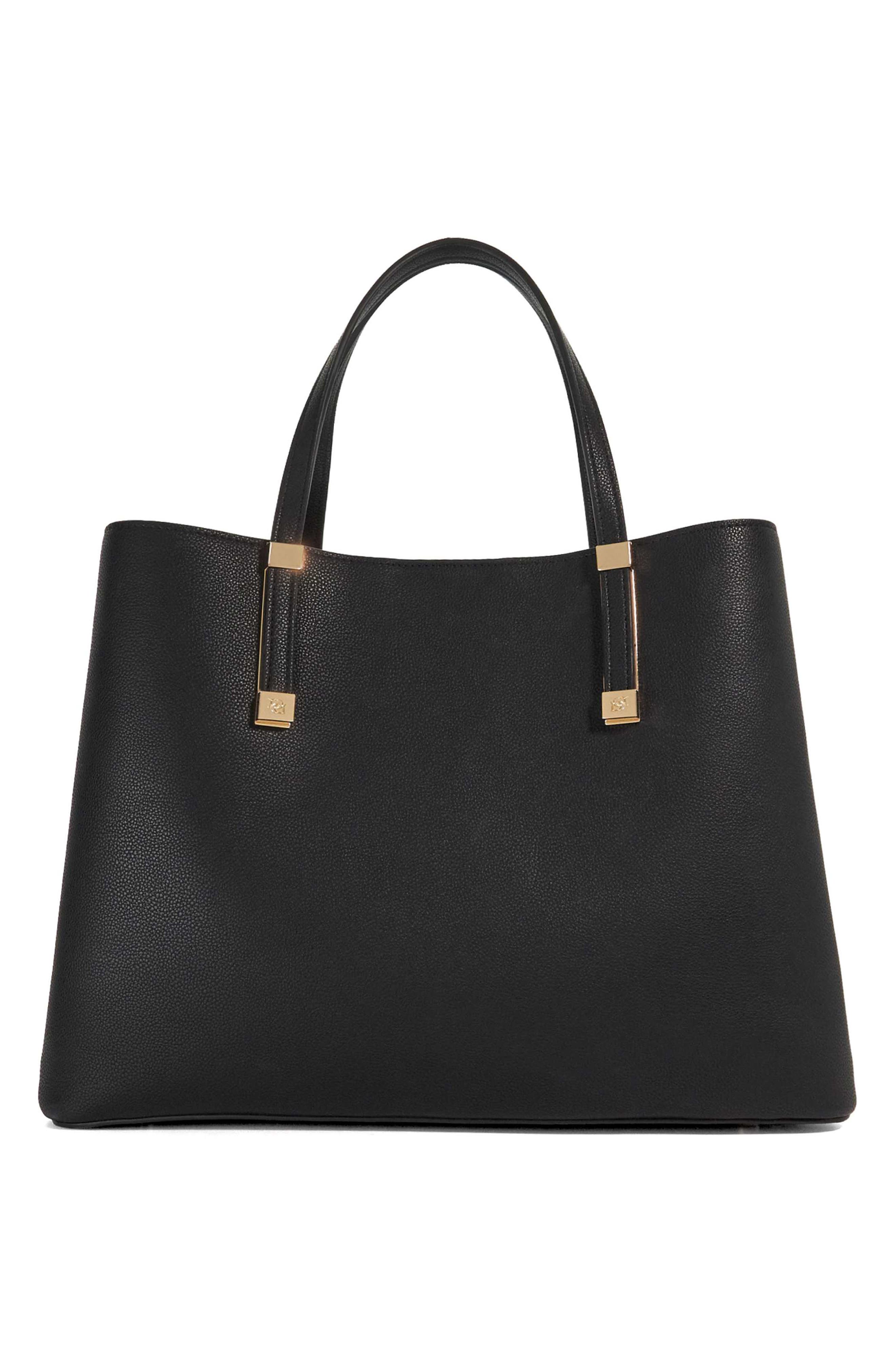 Dune London Dorry Leather Tote, Alternate, color, Black