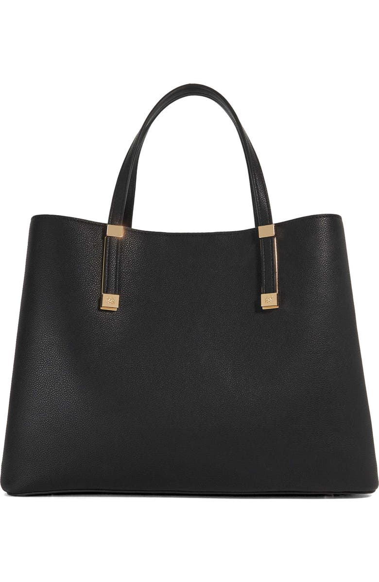 Dune London Dorry Leather Tote, Alternate, color, Black
