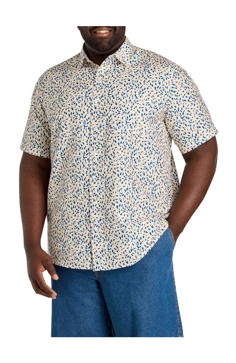 Harbor Bay by DXL Big & Tall Microfiber Droplet Print Sport Shirt, Main, color,