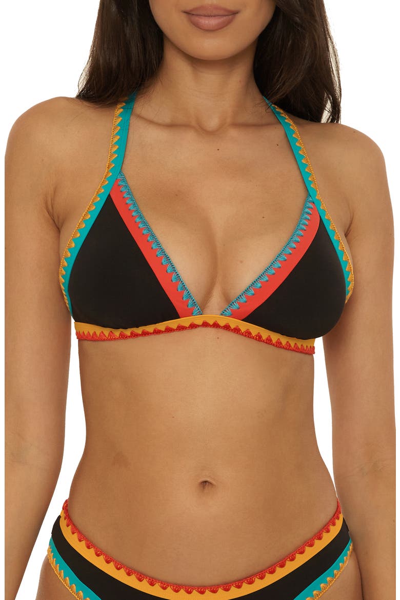 Avila Halter Bikini Top, Main, color, BLACK
