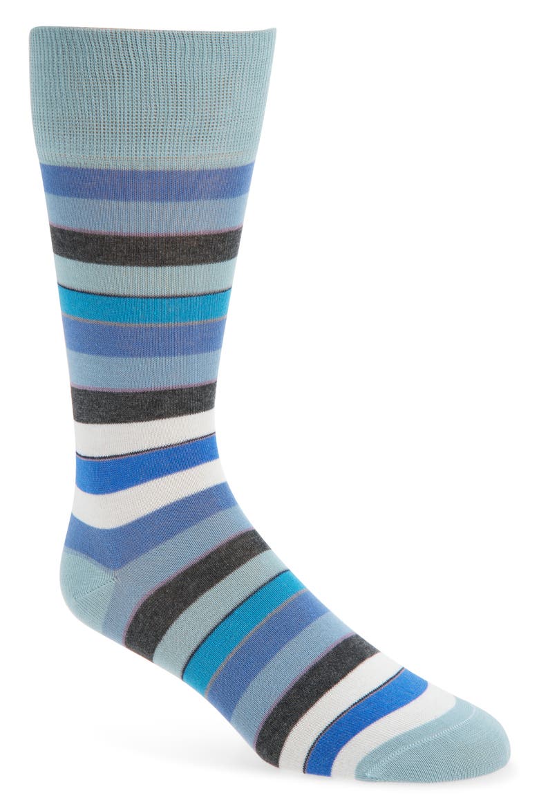 Nandor Organic Cotton Blend Socks, Main, color, TURQUOISE