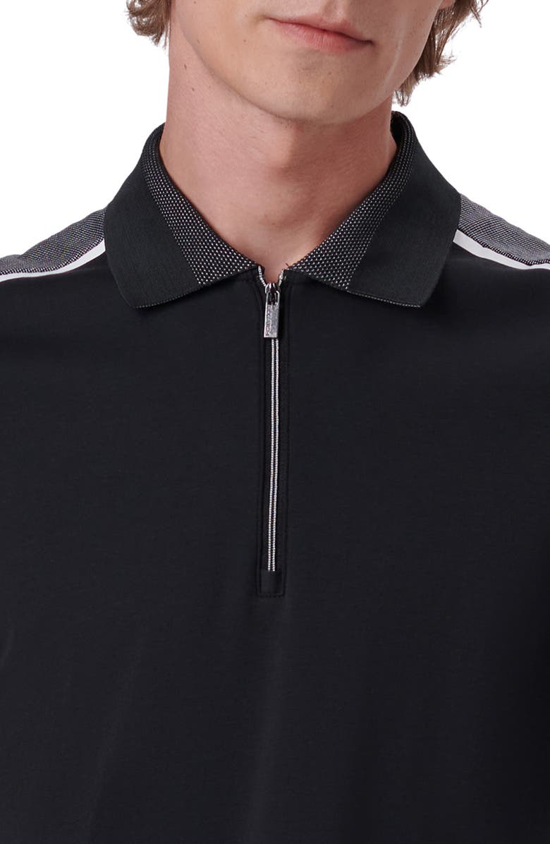Bugatchi Solid Pima Cotton Zip Polo Shirt, Alternate, color, 