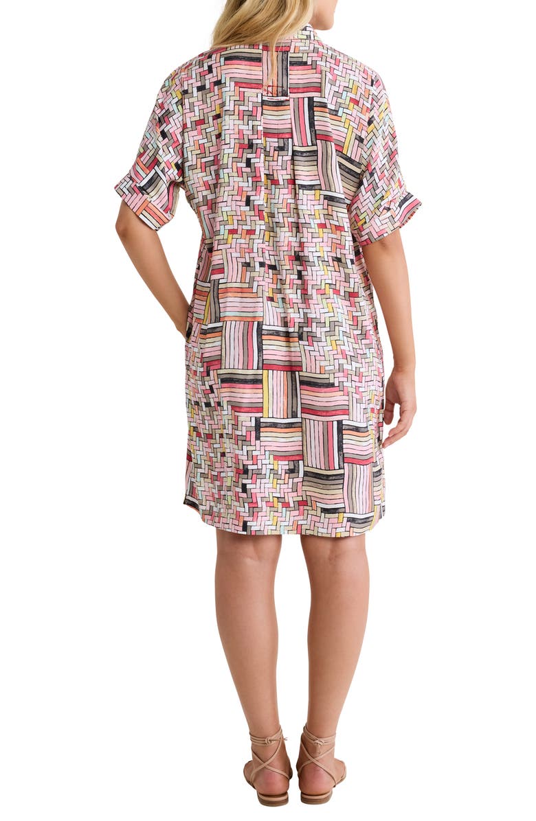 NIC+ZOE Devon Colorweave Cotton Blend Shift Shirtdress, Alternate, color, Pink Multi
