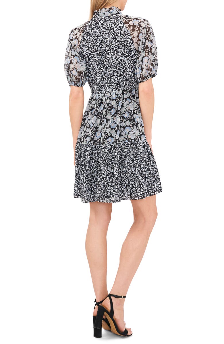 CeCe Floral Puff Sleeve Minidress, Alternate, color, 