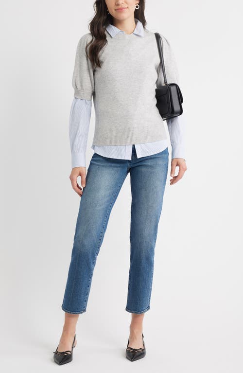 Caslonr Caslon(r) Puff Sleeve Wool & Cashmere Sweater In Gray