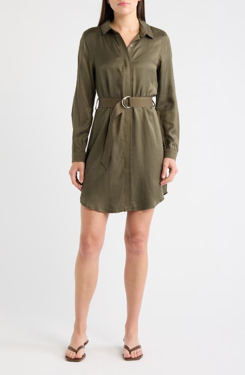 Multi Stitch Belted Shirtdress