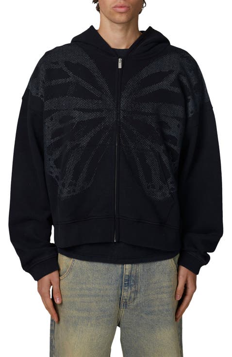 Boxy-Fit Zipped Silhouette Hoodie