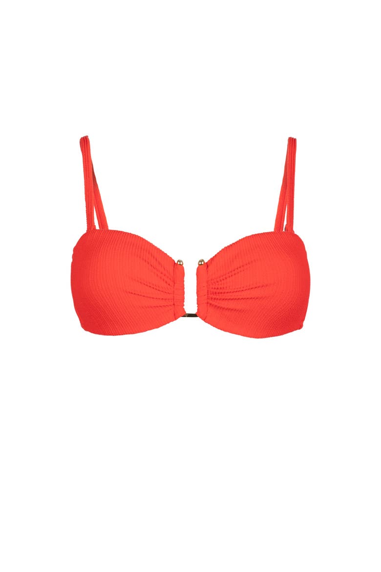 Gina U-Bar Bandeau Bikini Top, Alternate, color, Guava Red