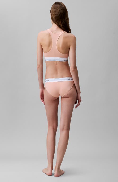Calvin Klein Modern Cotton Collection Unlined Cotton Blend Bralette In Melon Frenzy