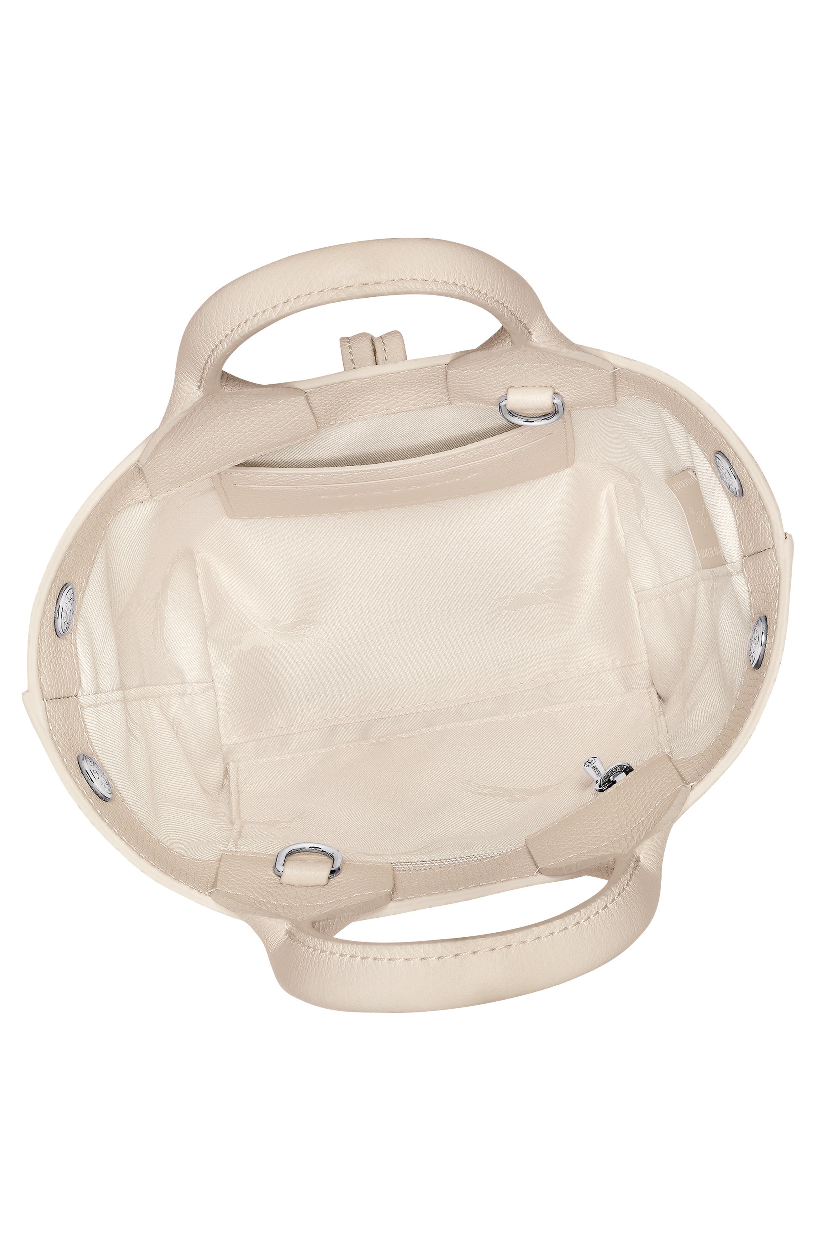 Longchamp Extra Small Le Roseau Leather Tote, Alternate, color, Paper