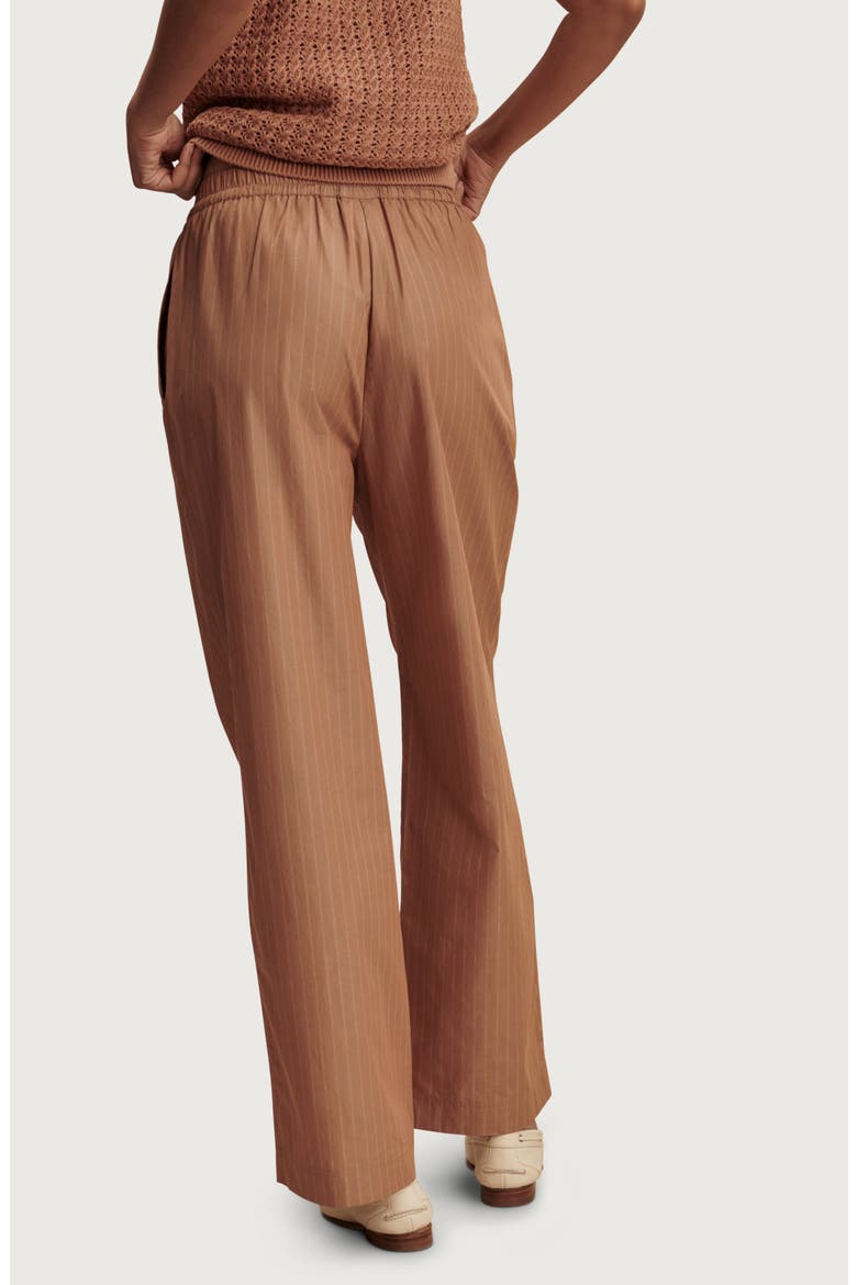 Rowan Straight Leg Cotton Pants, Alternate, color, CAMEL STRIPE