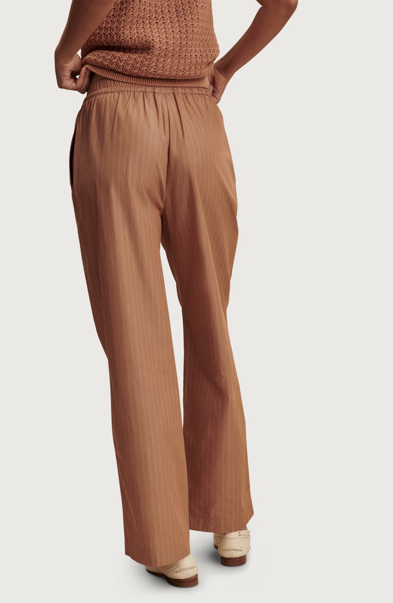 Varley Rowan Straight Leg Cotton Pants, Alternate, color, Camel Stripe
