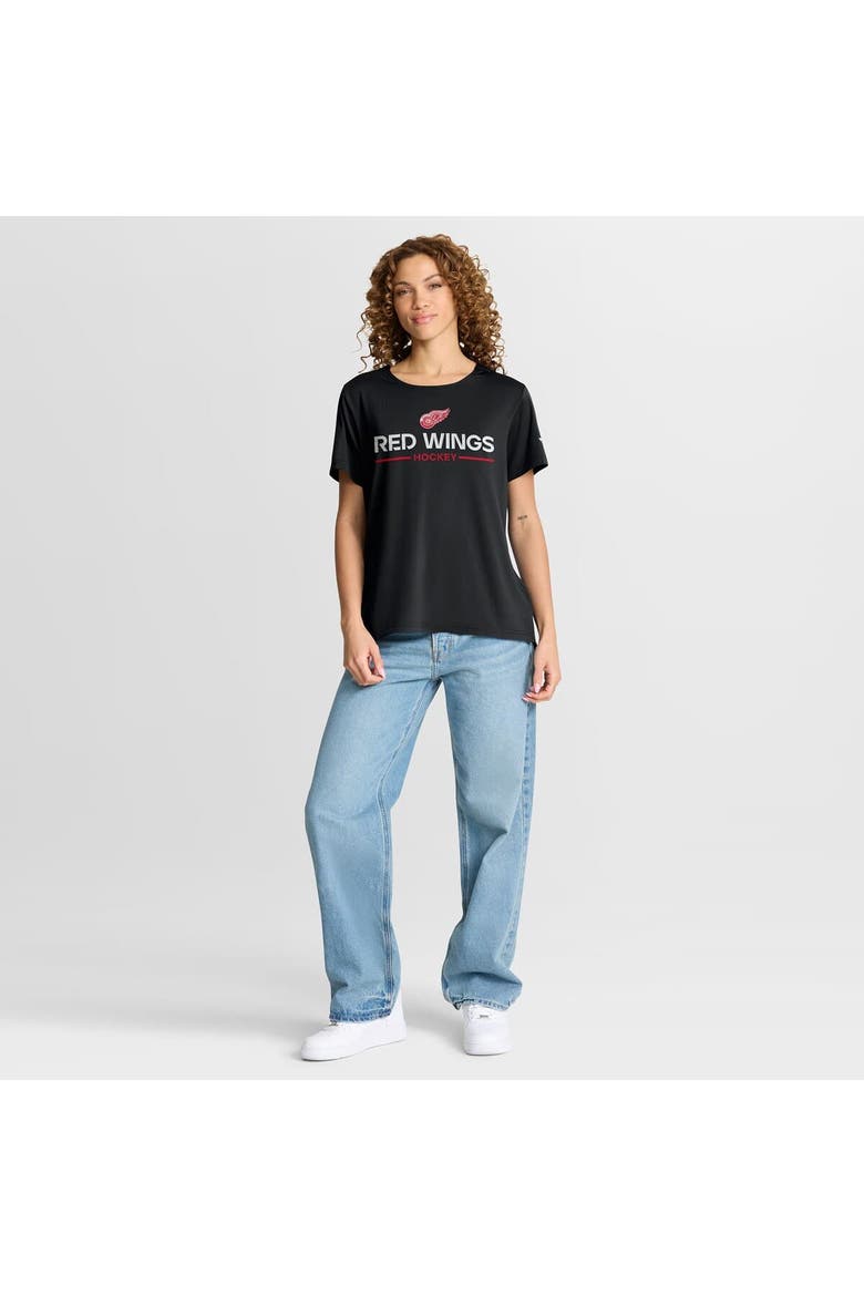 Women's Fanatics Black Detroit Red Wings Authentic Pro Rink Tech T-Shirt, Alternate, color, Black