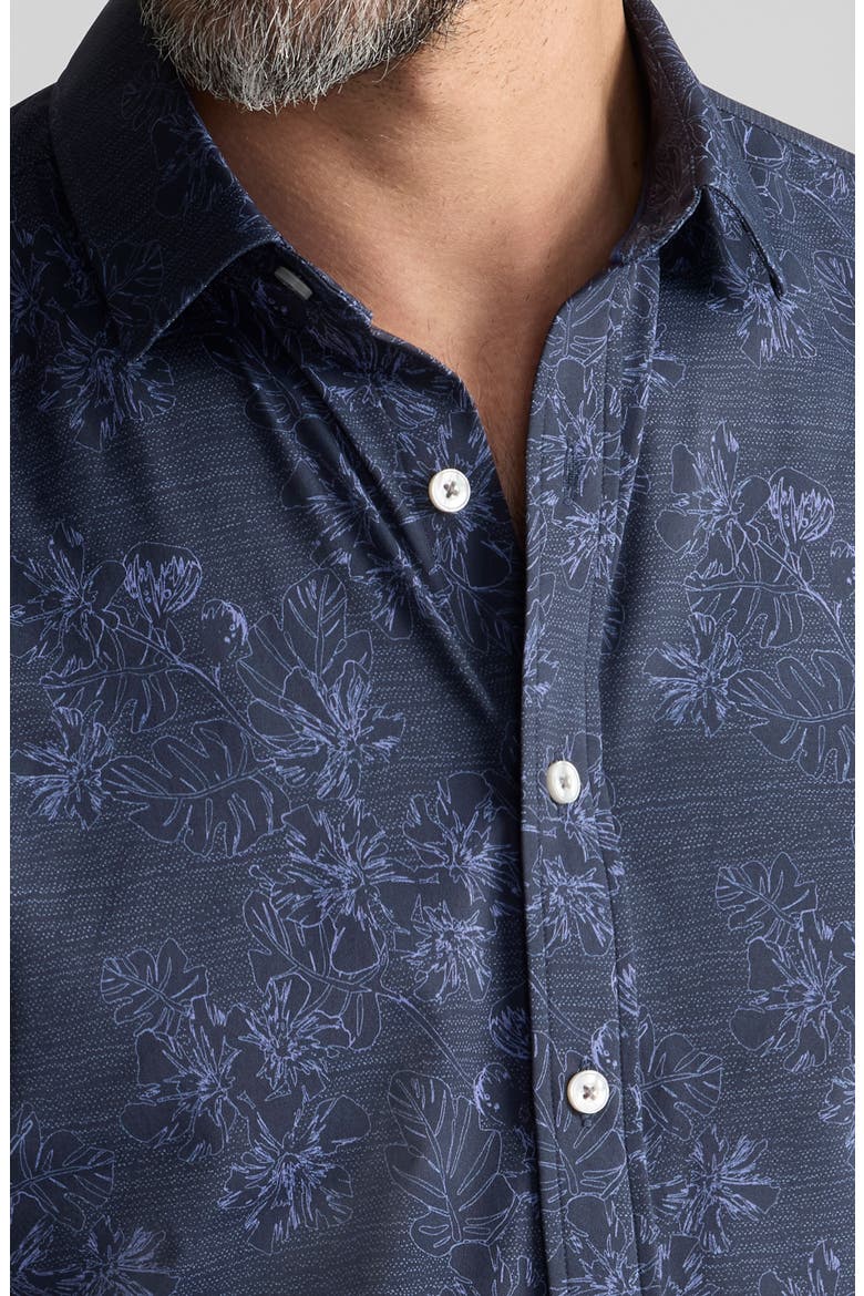 Short Sleeve Performance Button-Up Shirt, Alternate, color, NAVY