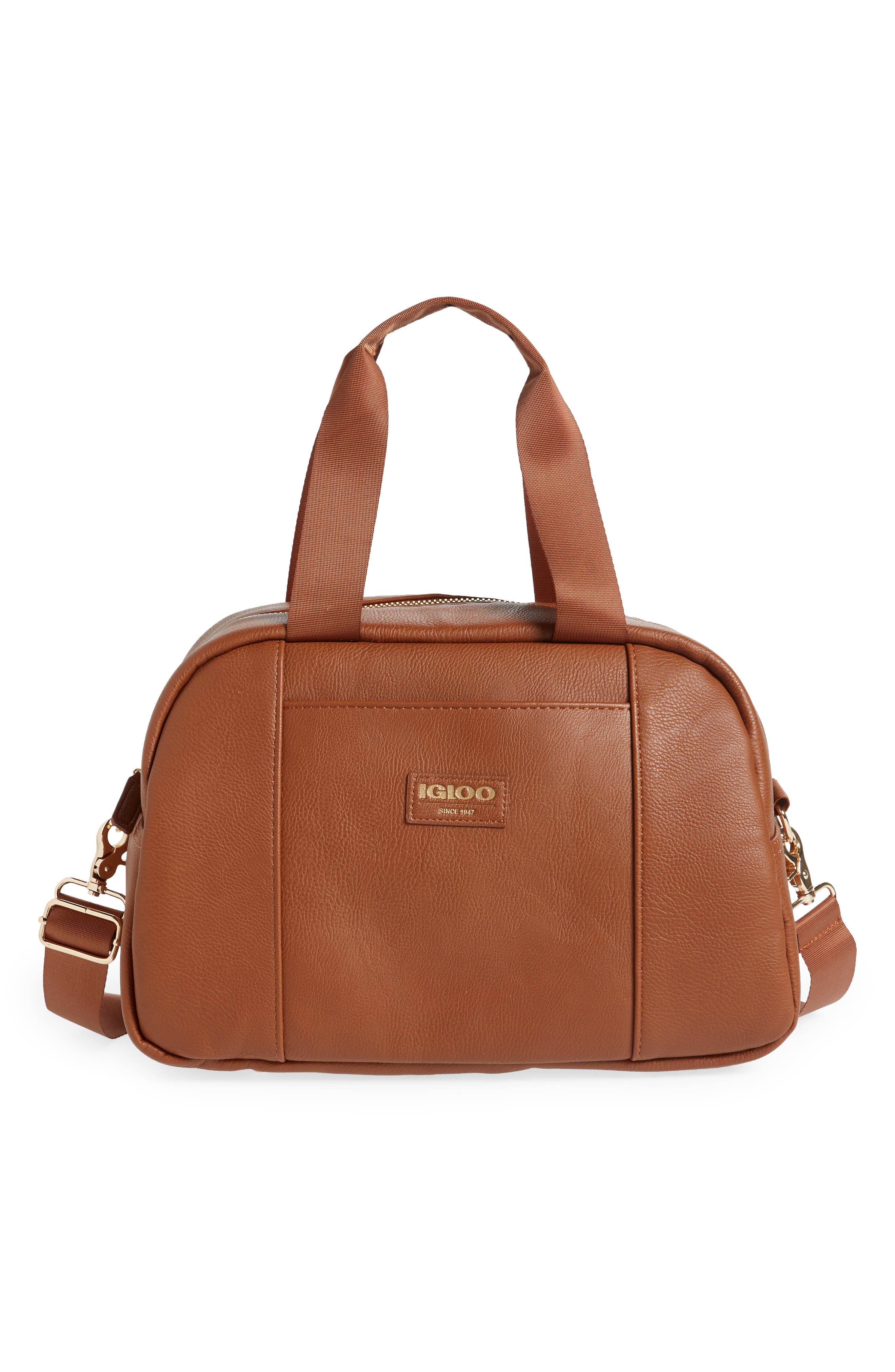 Luxe Insulated Lunch Satchel, Main, color, COGNAC