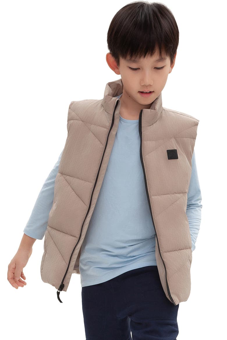 Kids' Quilted Puffer Vest, Main, color, STONE