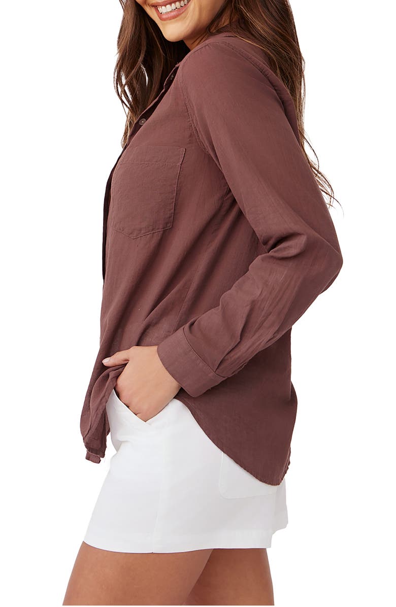 Bella Dahl Pocket Button-Up Shirt, Alternate, color, Henna Brown