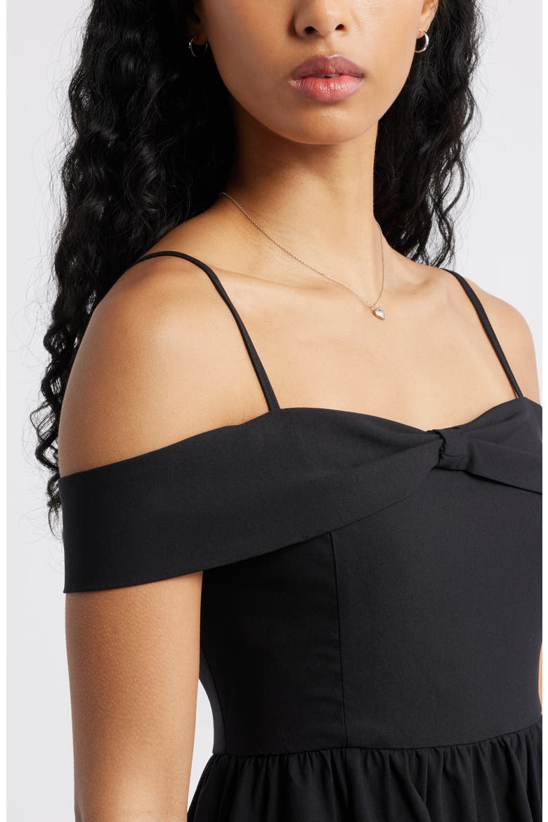 Off the Shoulder Party Dress, Alternate, color, BLACK