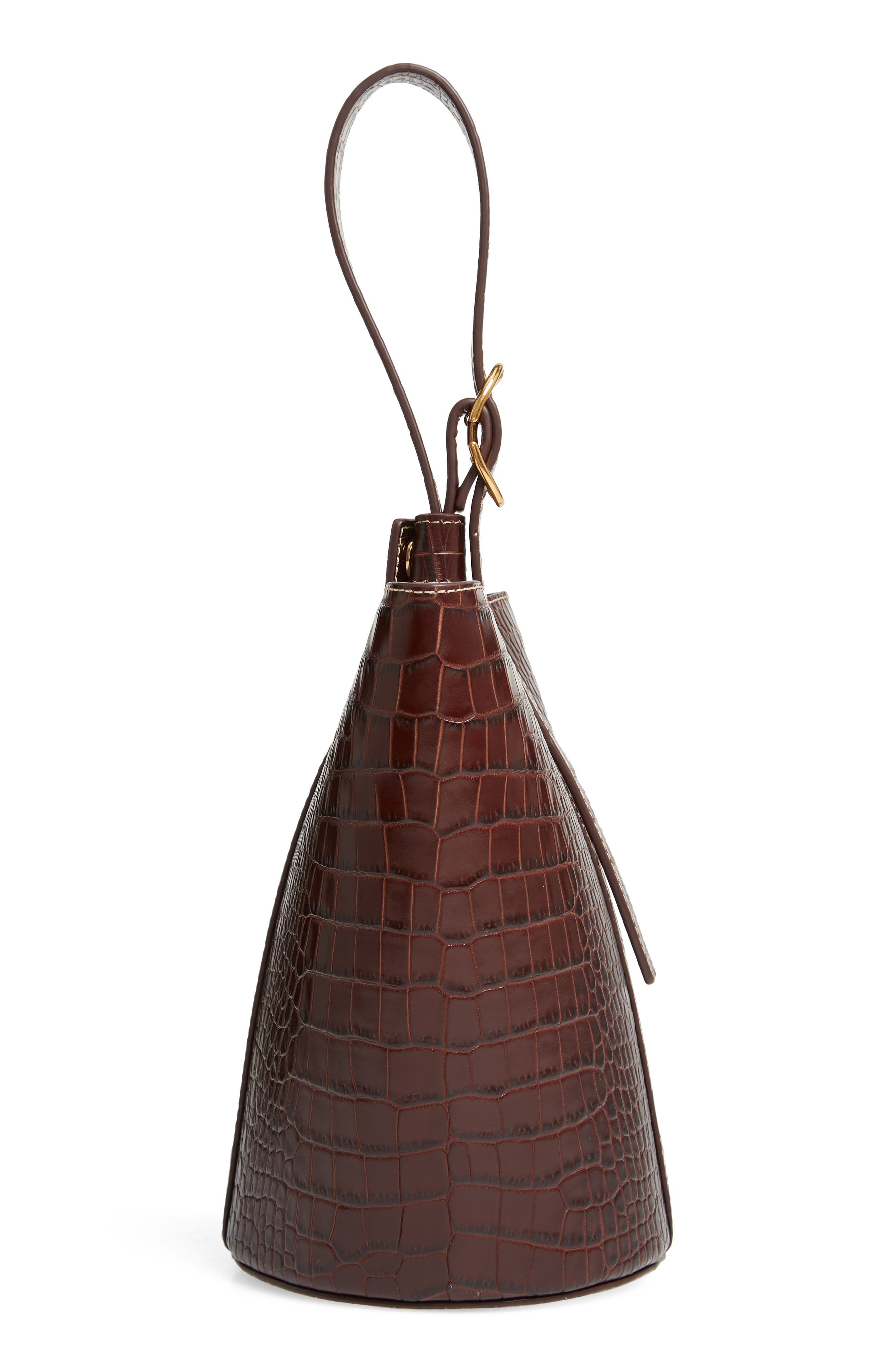 TRADEMARK Small Leather Bucket Bag, Alternate, color, 