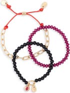 Leith Set of 3 Mixed Media Bracelets