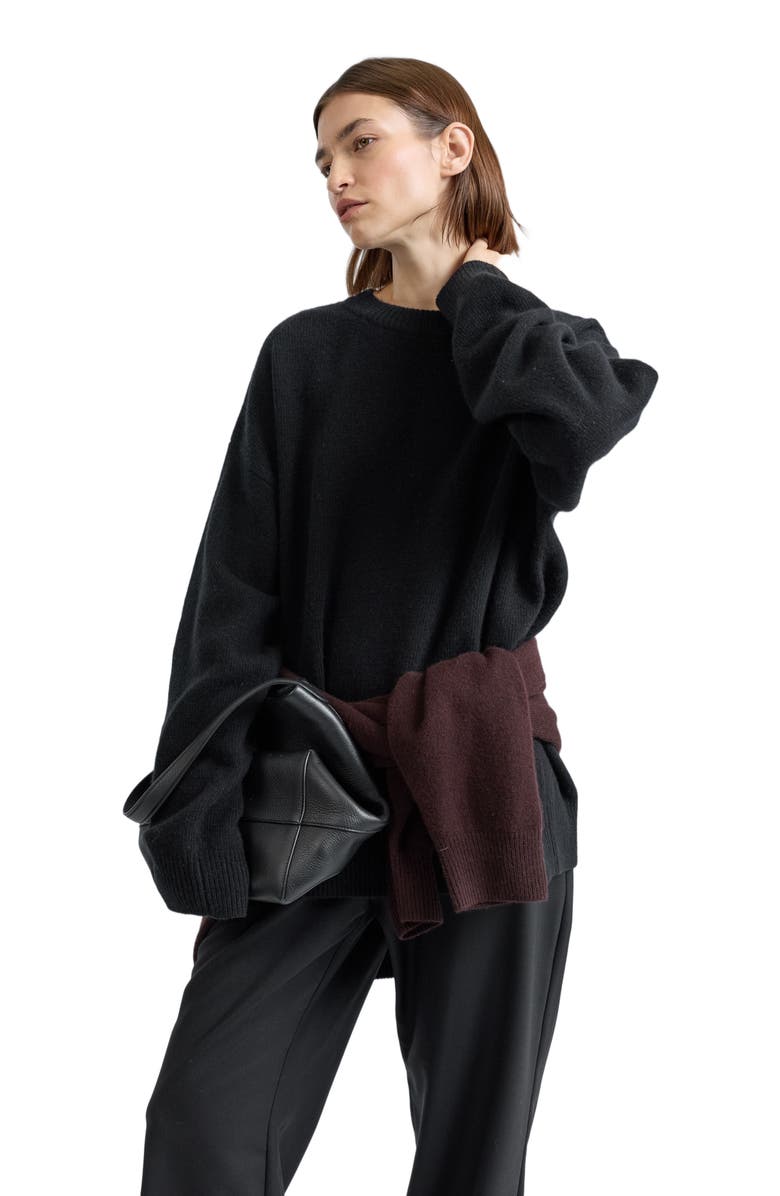 Almina Concept Oversized Wool/Cash Sweater, Alternate, color, Black