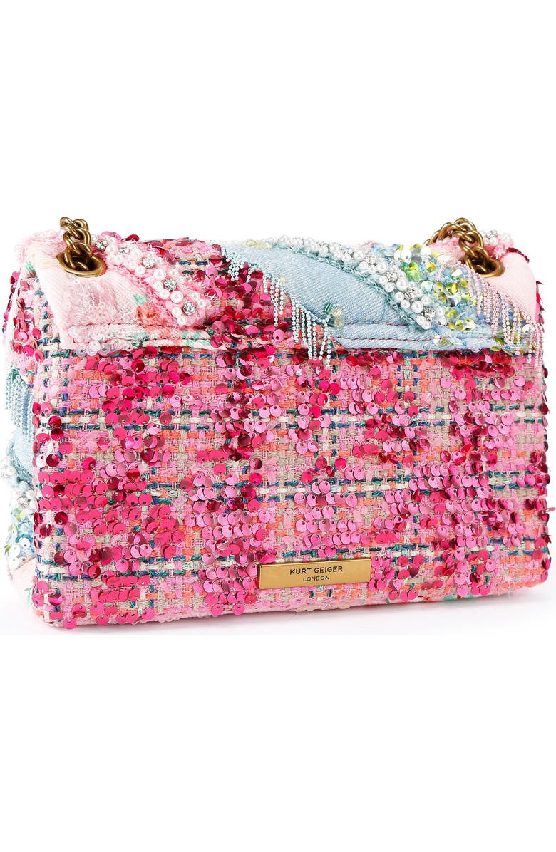 Kurt Geiger London Medium Kensington Beaded & Fringe Convertible Shoulder Bag, Alternate, color, Light/ Pastel Blue