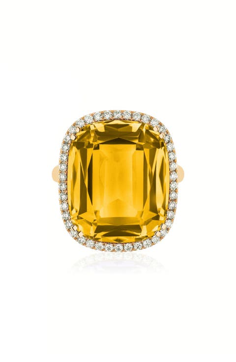 Gossip Cushion Cut Blue Topaz & Diamond Cocktail Ring