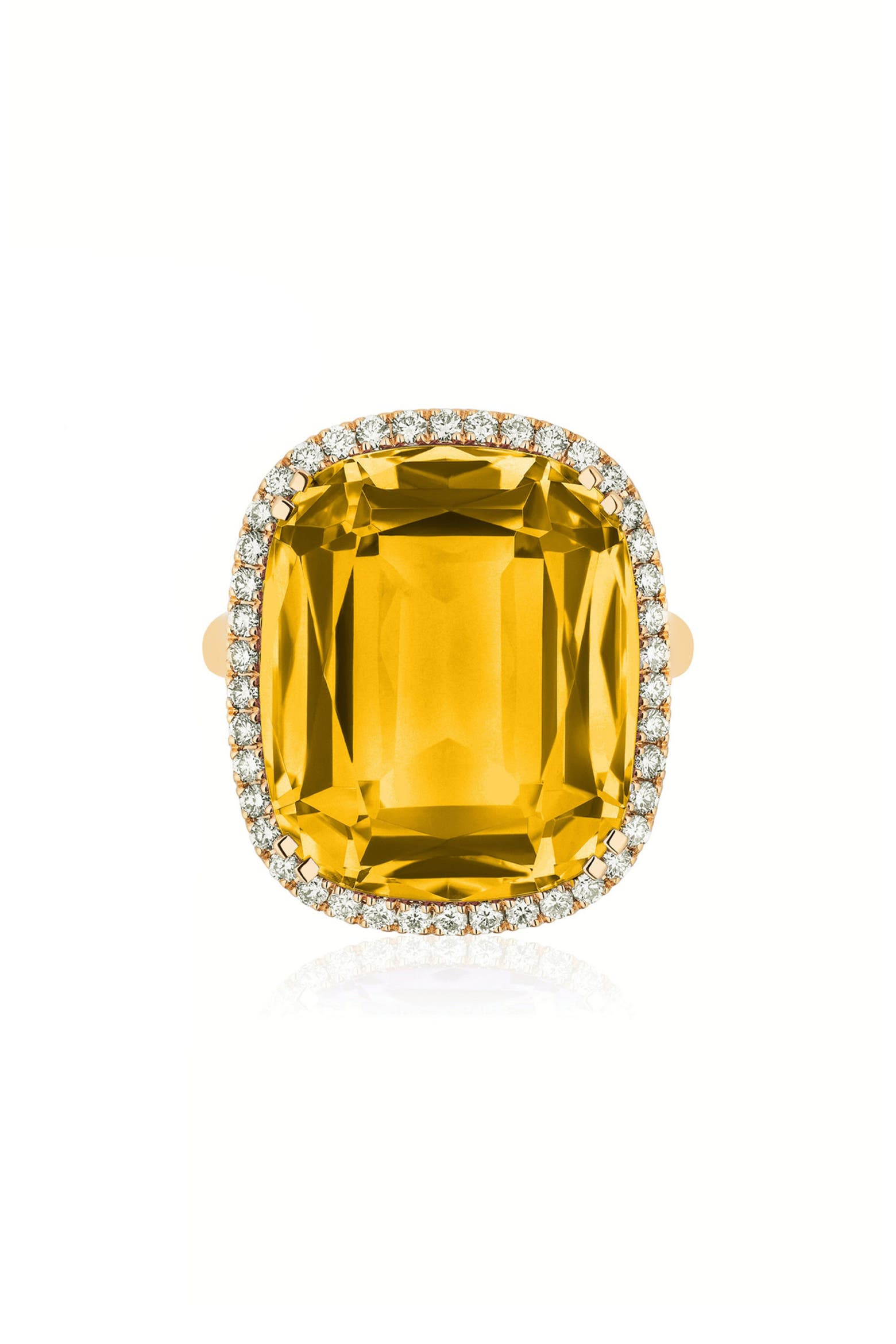 GOSHWARA Gossip Cushion Cut Blue Topaz & Diamond Cocktail Ring (Women ...