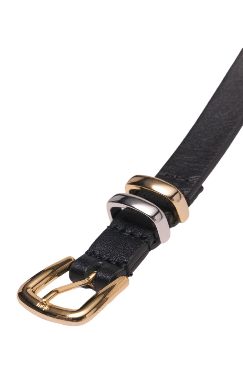 maje Slim belt with square buckle, Alternate, color, Black