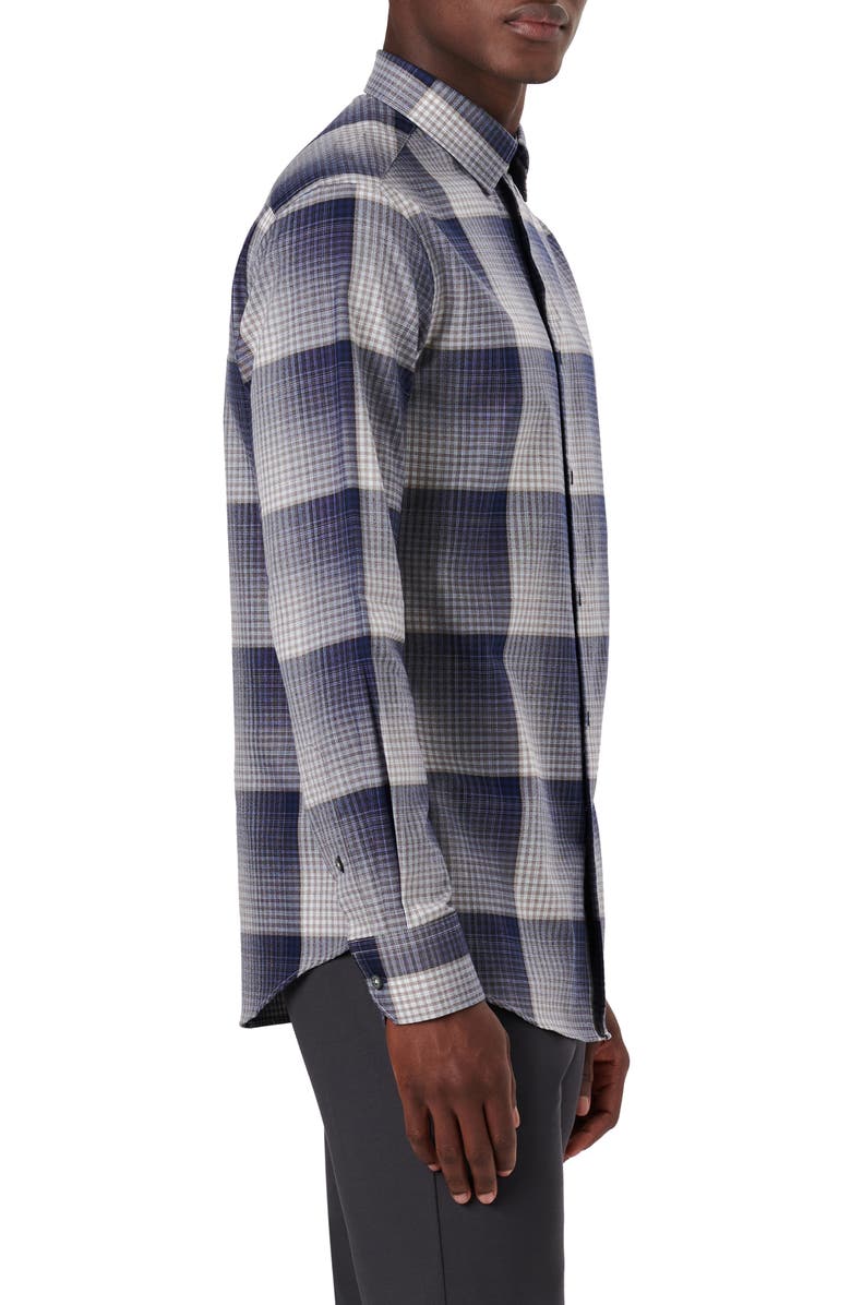 Bugatchi Julian Classic Fit Check Print Cotton Button-Up Shirt, Alternate, color,